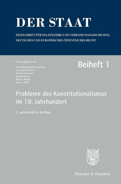 Produktbild: Probleme des Konstitutionalismus im 19. Jahrhundert.