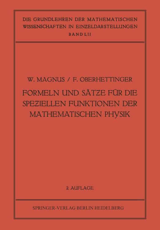 Produktbild: Formeln und S&auml;tze f&uuml;r die Speziellen Funktionen der Mathematischen Physik