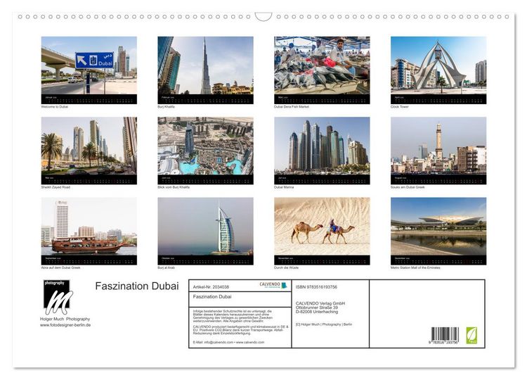 Produktbild: Faszination Dubai (Wandkalender 2026 DIN A2 quer), CALVENDO Monatskalender