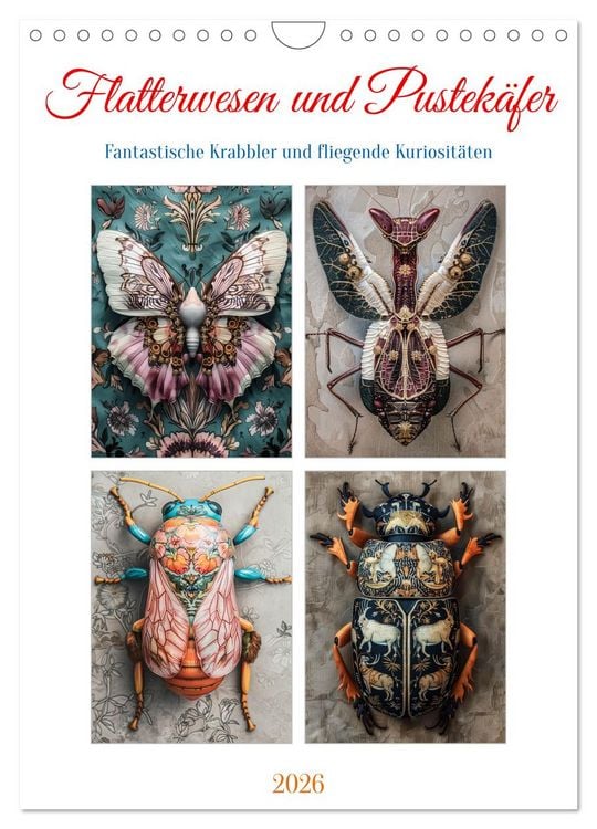 Produktbild: Flatterwesen und Pustek&auml;fer (Wandkalender 2026 DIN A4 hoch), CALVENDO Monatskalender