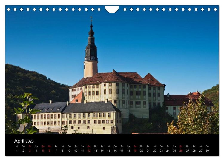Produktbild: S&auml;chsische Burgen und Schl&ouml;sser (Wandkalender 2026 DIN A4 quer), CALVENDO Monatskalender