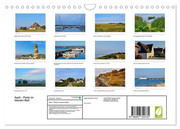 Produktbild: Aar&ouml; - Perle im kleinen Belt (Wandkalender 2026 DIN A4 quer), CALVENDO Monatskalender