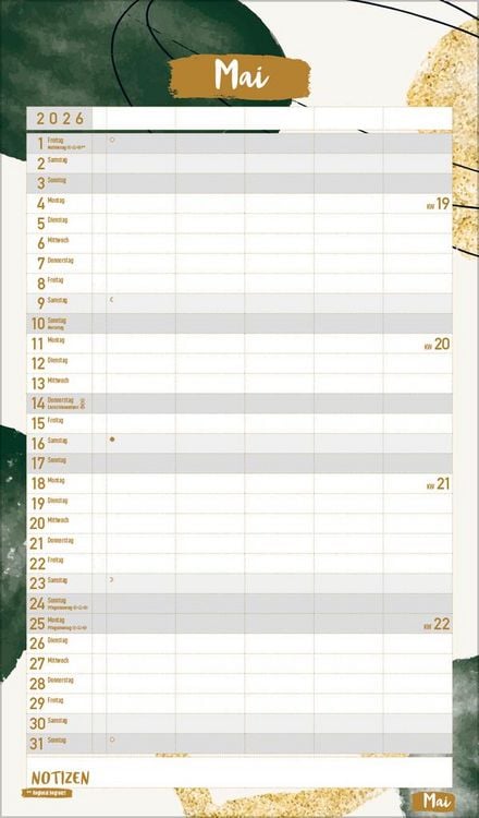 Produktbild: Familienplaner Metallic Glam 2026