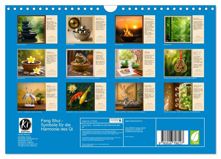 Produktbild: Feng Shui - Symbole f&uuml;r die Harmonie des Qi (Wandkalender 2026 DIN A4 quer), CALVENDO Monatskalender