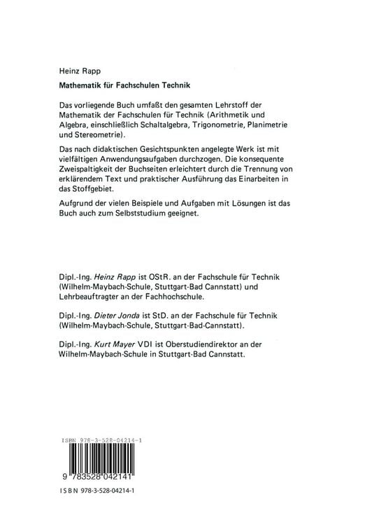 Produktbild: Mathematik f&uuml;r Fachschulen Technik