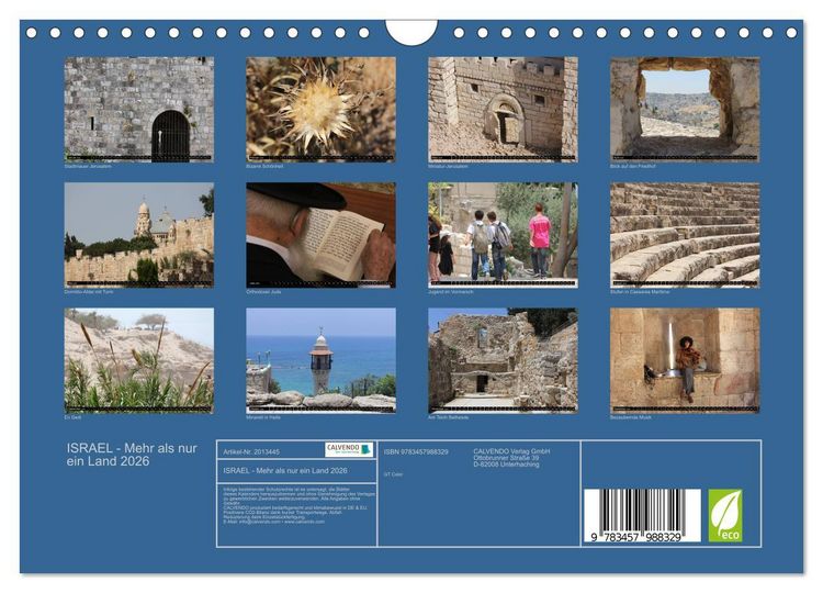 Produktbild: ISRAEL - Mehr als nur ein Land 2026 (Wandkalender 2026 DIN A4 quer), CALVENDO Monatskalender