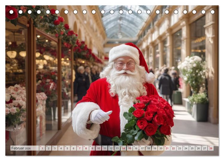 Produktbild: Durch das Jahr mit dem Weihnachtsmann (Tischkalender 2026 DIN A5 quer), CALVENDO Monatskalender