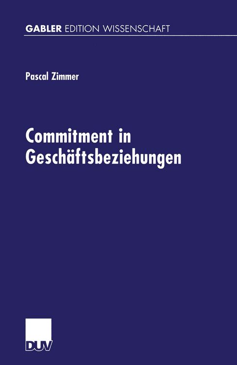 Produktbild: Commitment in Gesch&auml;ftsbeziehungen