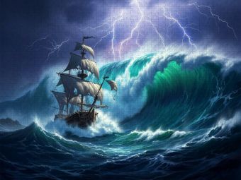 Produktbild: CALVENDO Puzzle Der Zorn des Ozeans | 1000 Teile Lege-Gr&ouml;&szlig;e 64x48cm Foto-Puzzle f&uuml;r gl&uuml;ckliche Stunden