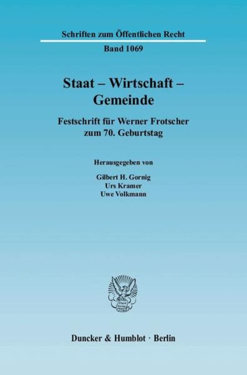 Produktbild: Staat - Wirtschaft - Gemeinde.