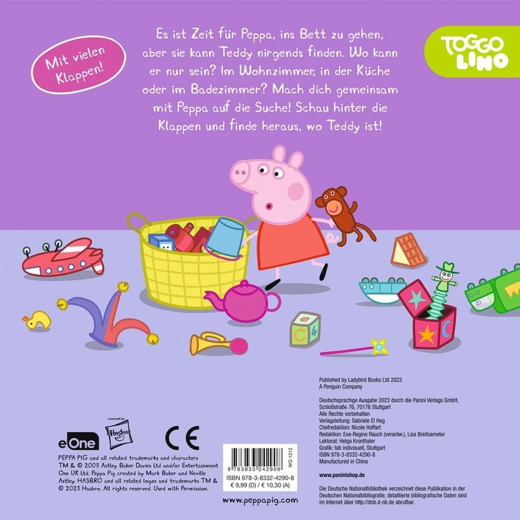 Produktbild: Peppa Pig: Wo ist Peppas Teddy? Mein Gutenacht-Klappenbuch