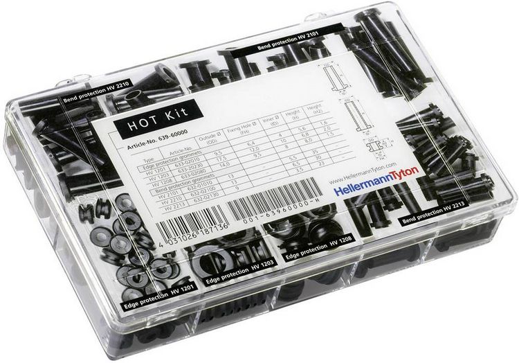 Produktbild: HellermannTyton HOTKIT Knickschutzt&uuml;llen-Set PVC 100 Teile