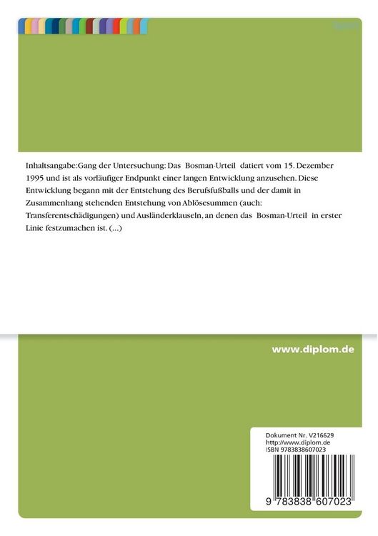 Produktbild: Das "Bosmann-Urteil"