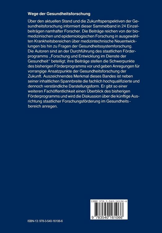 Produktbild: Wege der Gesundheitsforschung