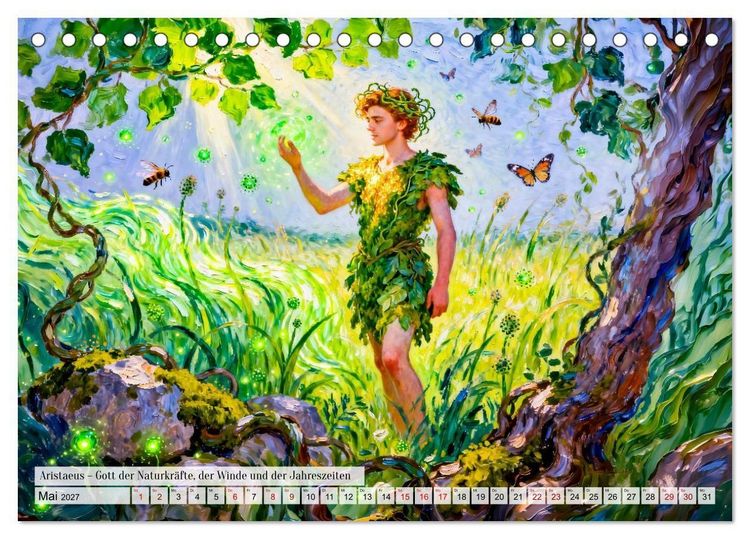 Produktbild: G&ouml;tter der Elemente - Griechische Mythologie Kunstkalender (Tischkalender 2027 DIN A5 quer), CALVENDO Monatskalender
