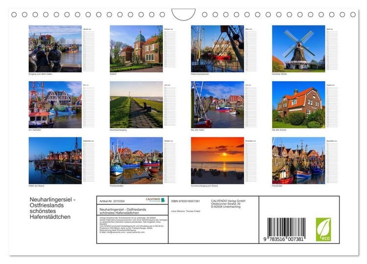 Produktbild: Neuharlingersiel - Ostfrieslands sch&ouml;nstes Hafenst&auml;dtchen (Wandkalender 2026 DIN A4 quer), CALVENDO Monatskalender