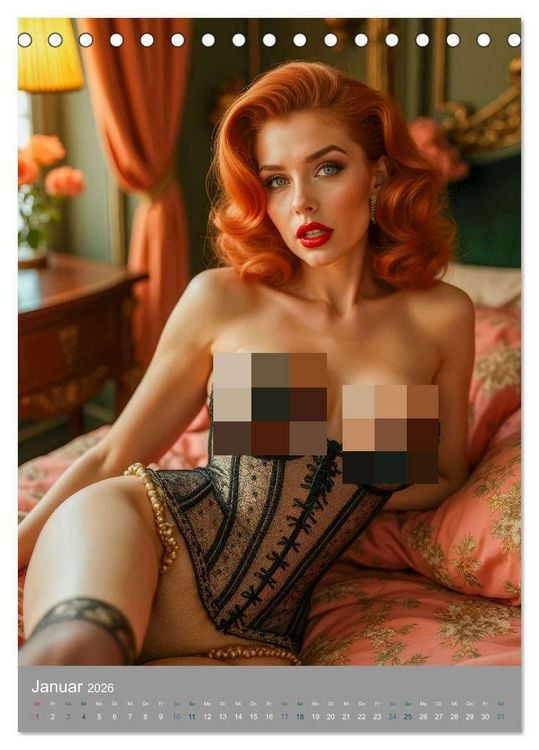 Produktbild: Pinup-Diven (Tischkalender 2026 DIN A5 hoch), CALVENDO Monatskalender
