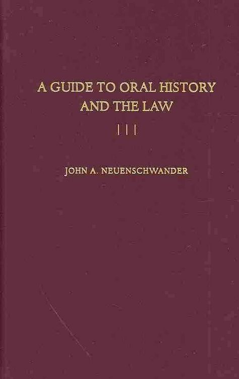 Produktbild: A Guide to Oral History and the Law