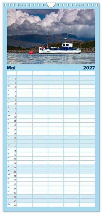 Produktbild: Familienplaner 2027 - Schottland - Wildes Land im Norden mit 5 Spalten (Wandkalender, 21 x 45 cm) CALVENDO