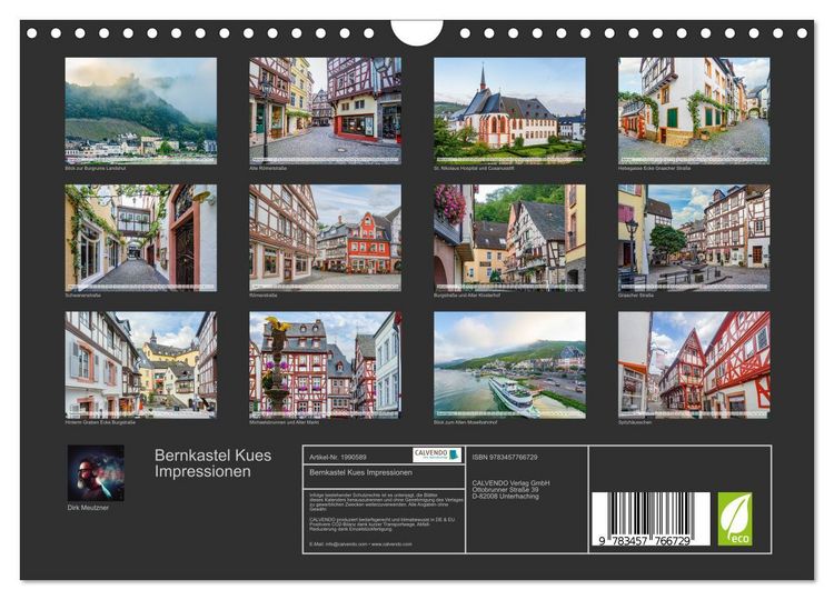 Produktbild: Bernkastel Kues Impressionen (Wandkalender 2026 DIN A4 quer), CALVENDO Monatskalender