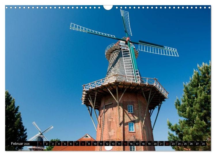 Produktbild: Windm&uuml;hlen in Deutschland (Wandkalender 2026 DIN A3 quer), CALVENDO Monatskalender