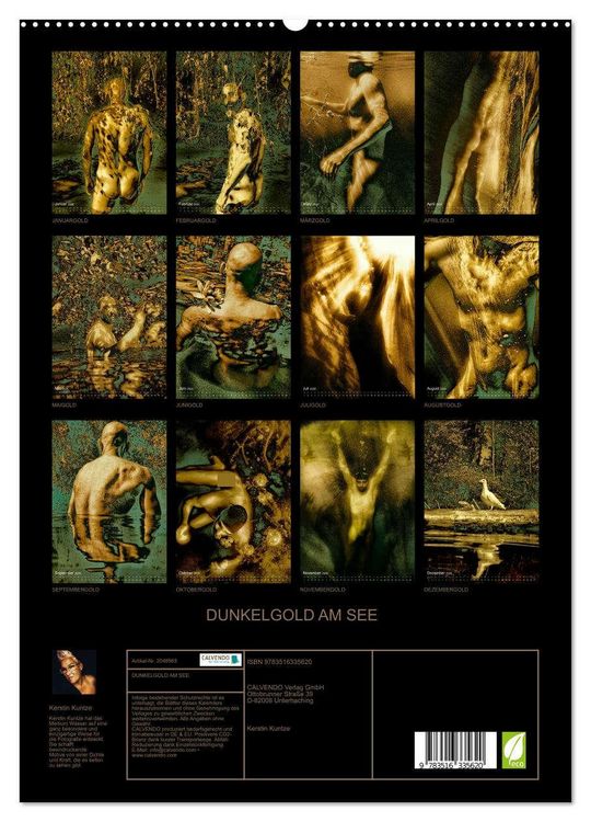 Produktbild: DUNKELGOLD AM SEE (hochwertiger Premium Wandkalender 2026 DIN A2 hoch), Kunstdruck in Hochglanz