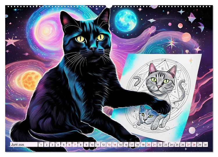Produktbild: Katzen Schnurrige K&uuml;nstler (hochwertiger Premium Wandkalender 2026 DIN A2 quer), Kunstdruck in Hochglanz