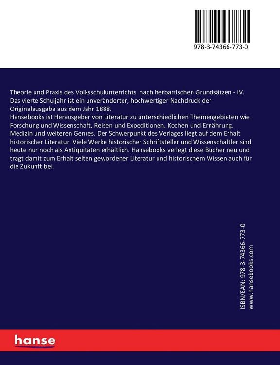 Produktbild: Theorie und Praxis des Volksschulunterrichts nach herbartischen Grunds&auml;tzen