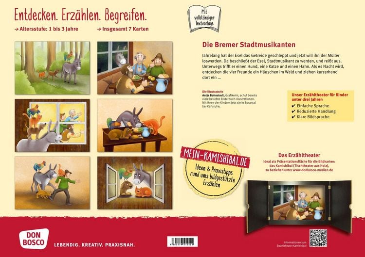 Produktbild: Die Bremer Stadtmusikanten. Kamishibai Bildkartenset