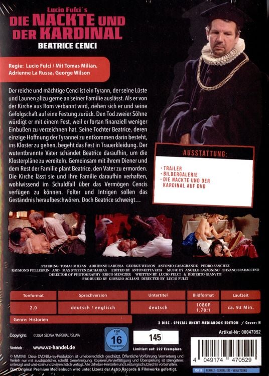 Produktbild: Die Nackte und der Kardinal - Mediabook wattiert - Limitiert auf 111 St&uuml;ck - Cover H (Blu-ray + DVD)