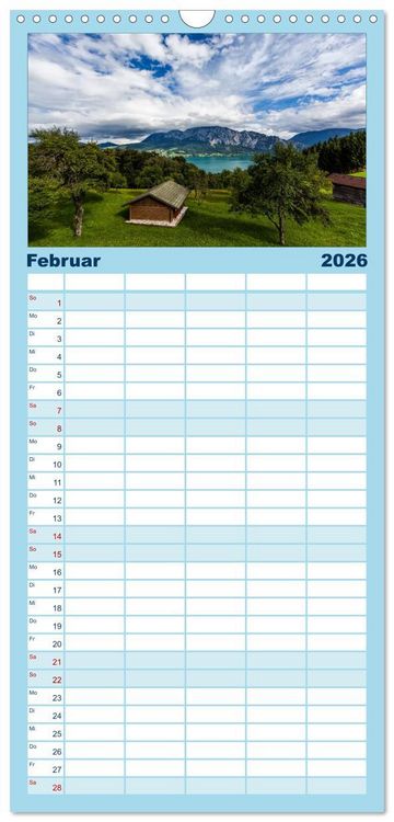 Produktbild: Familienplaner 2026 - Salzkammergut - Die sch&ouml;nsten Seen Ober&ouml;sterreichs mit 5 Spalten (Wandkalender, 21 x 45 cm) CALVENDO