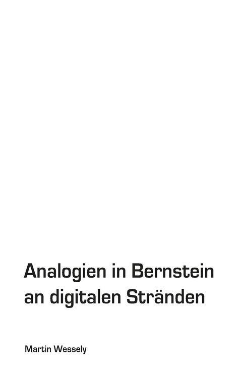 Produktbild: Analogien in Bernstein an digitalen Str&auml;nden