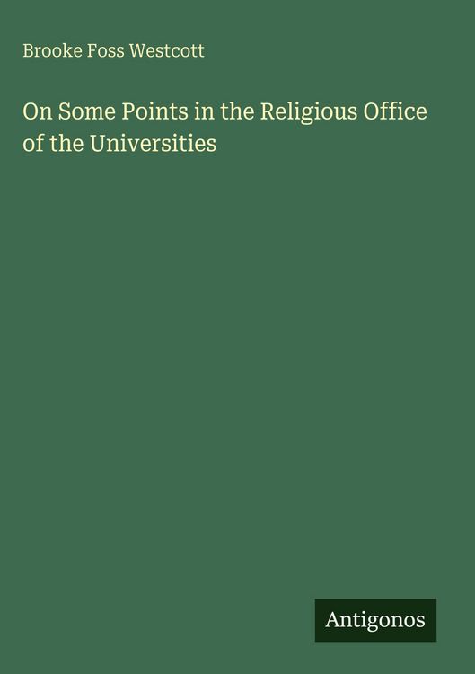 Produktbild: On Some Points in the Religious Office of the Universities