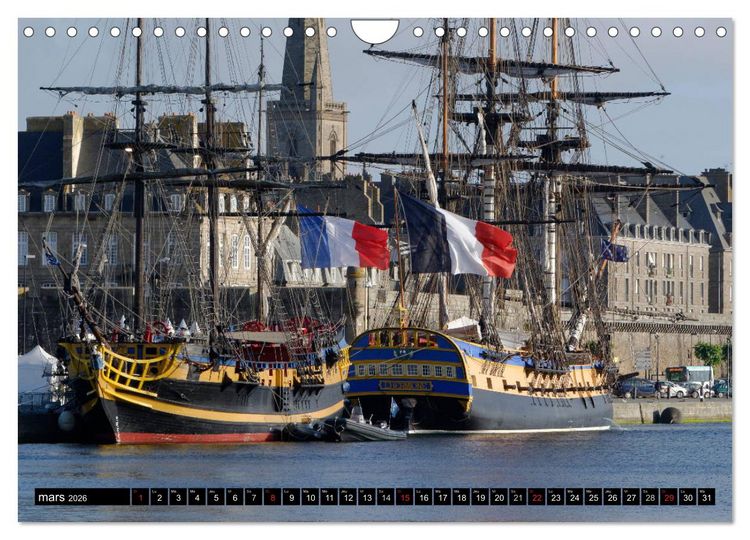 Produktbild: L'Hermione &agrave; Saint-Malo (Calendrier mural 2026 DIN A4 vertical), CALVENDO calendrier mensuel