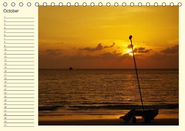 Produktbild: Colours by the sea / Birthday Calendar / UK-Version (Table Calendar perpetual DIN A5 Landscape)
