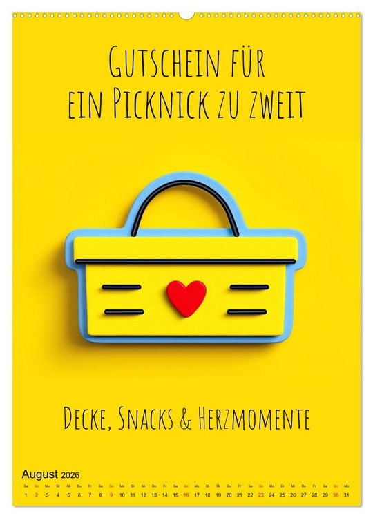 Produktbild: Gutscheinkalender - Gutschein Karten als Geschenk der Liebe (Wandkalender 2026 DIN A2 hoch), CALVENDO Monatskalender