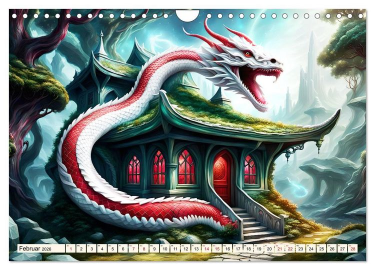 Produktbild: Drachenschlangen W&auml;chter (Wandkalender 2026 DIN A4 quer), CALVENDO Monatskalender