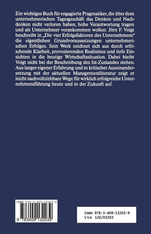 Produktbild: Die Vier Erfolgsfaktoren Des Unternehmens