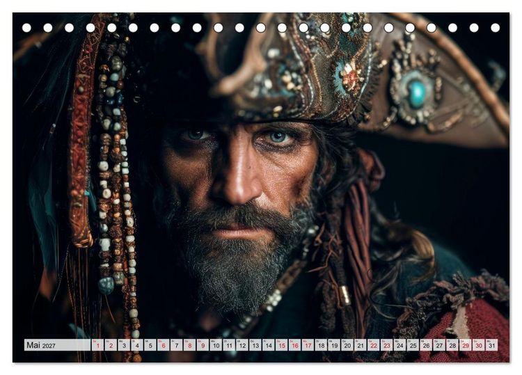 Produktbild: Piraten - Legenden der sieben Meere (Tischkalender 2027 DIN A5 quer), CALVENDO Monatskalender