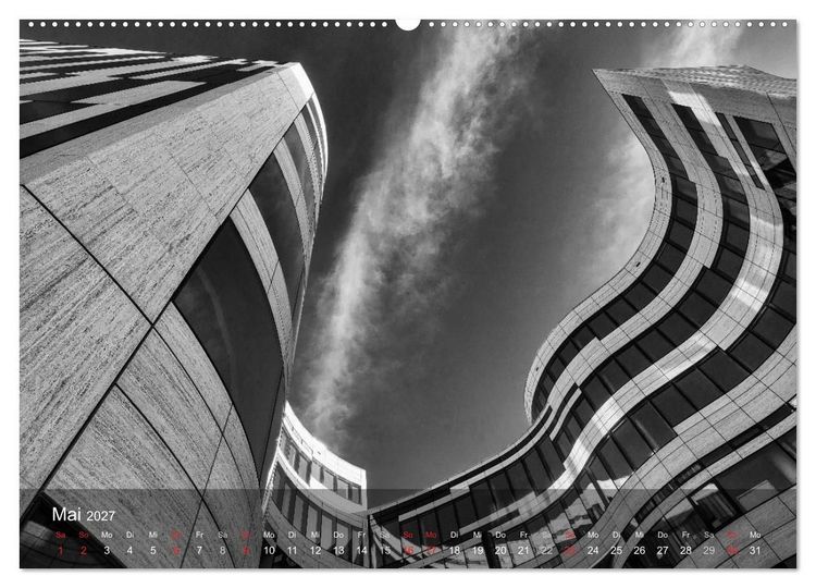 Produktbild: D&uuml;sseldorf Ansichten in Schwarz-Wei&szlig; (Wandkalender 2027 DIN A2 quer), CALVENDO Monatskalender