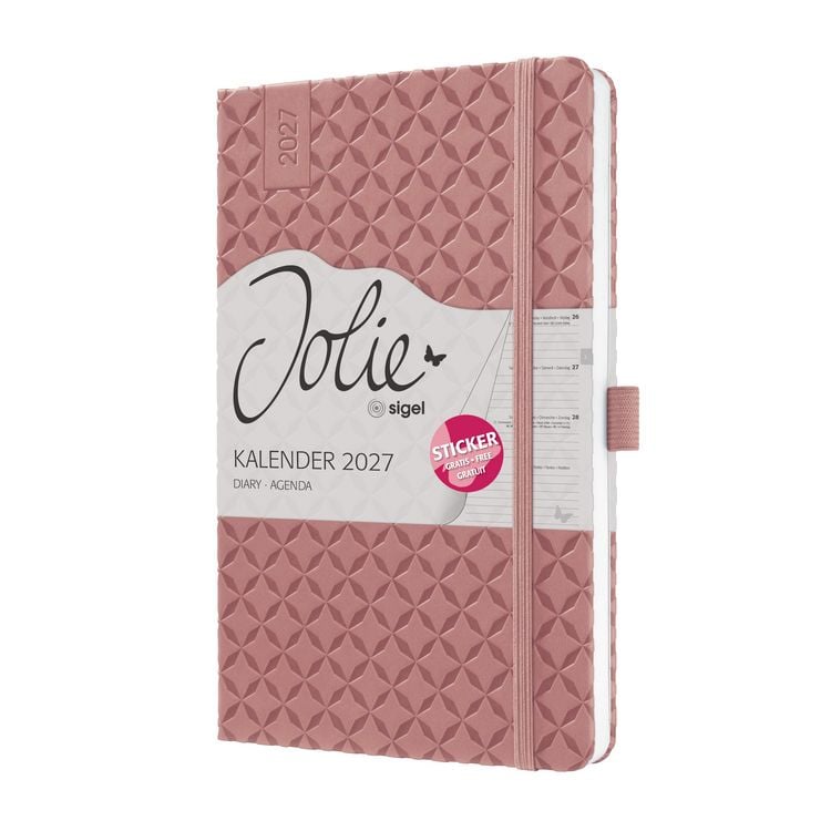 Produktbild: SIGEL 7J129 Wochenkalender Jolie 2027, ca. A5, Dusty Red, Hardcover