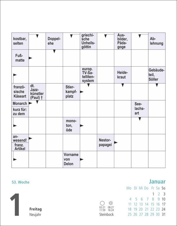 Produktbild: Stefan Heine Kreuzwortr&auml;tsel Tagesabrei&szlig;kalender 2027