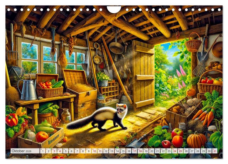 Produktbild: Tiere im Garten - Tierische Begegnungen in der gr&uuml;nen Oase (Wandkalender 2026 DIN A4 quer), CALVENDO Monatskalender