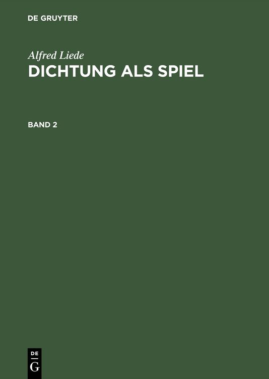 Produktbild: Dichtung als Spiel. Band 2