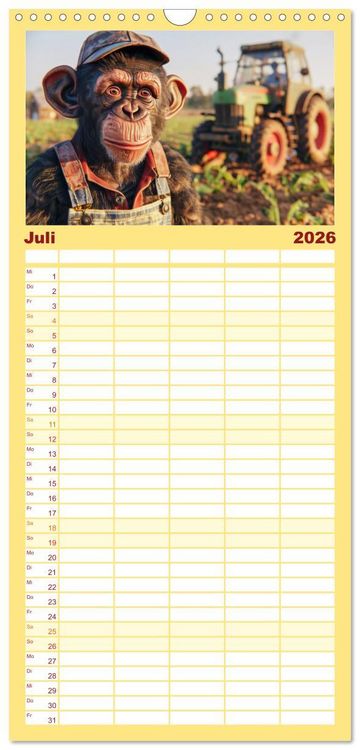 Produktbild: Familienplaner 2026 - Der tierisch lustige Bauern-Kalender mit 5 Spalten (Wandkalender, 21 x 45 cm) CALVENDO