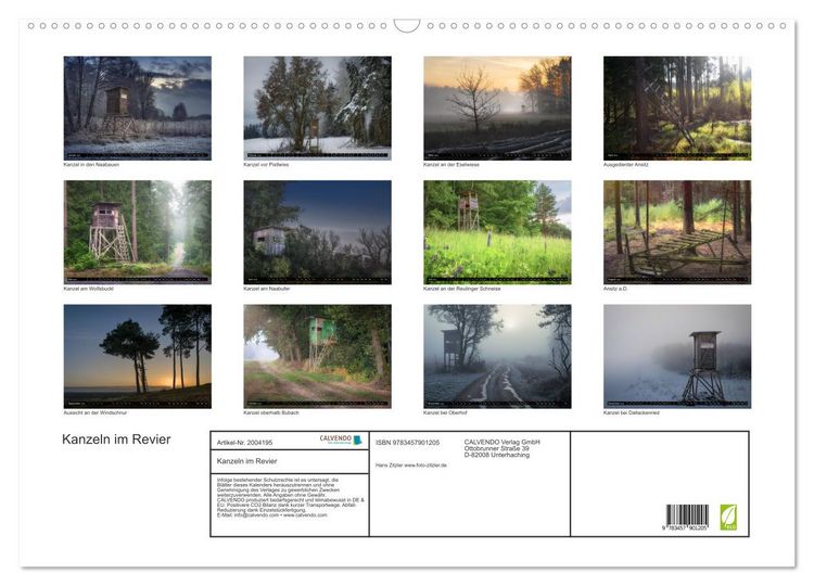 Produktbild: Kanzeln im Revier (Wandkalender 2026 DIN A2 quer), CALVENDO Monatskalender