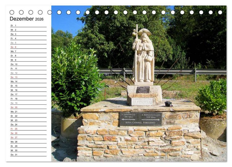 Produktbild: Jakobsweg - Camino Frances (Tischkalender 2026 DIN A5 quer), CALVENDO Monatskalender