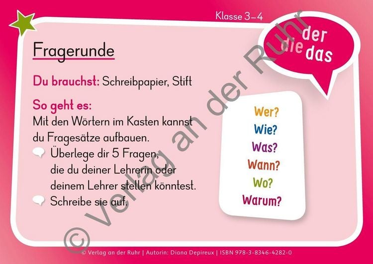 Produktbild: Eine Kartei f&uuml;r den Deutschunterricht &ndash; Klasse 3/4