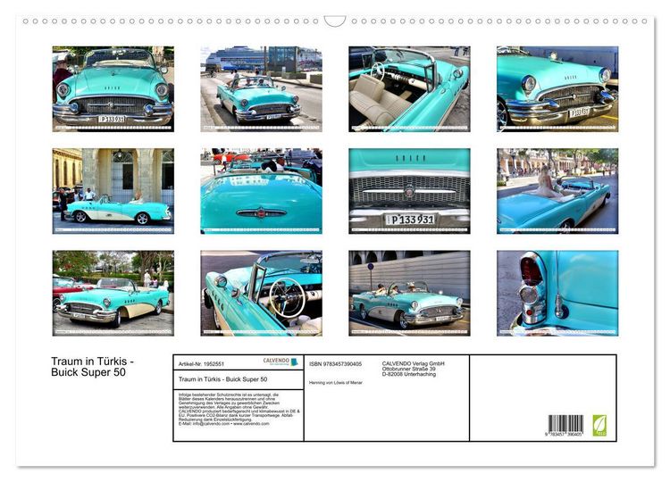 Produktbild: Traum in T&uuml;rkis - Buick Super 50 (Wandkalender 2026 DIN A2 quer), CALVENDO Monatskalender