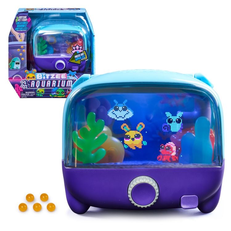 Produktbild: Bitzee Aquarium - interaktives digitales Haustier & 3D-Schreibtisch-Gadget mit Kugeln zum F&uuml;ttern, 30 Tiere sammeln, Geschenk ab 5 Jahren
